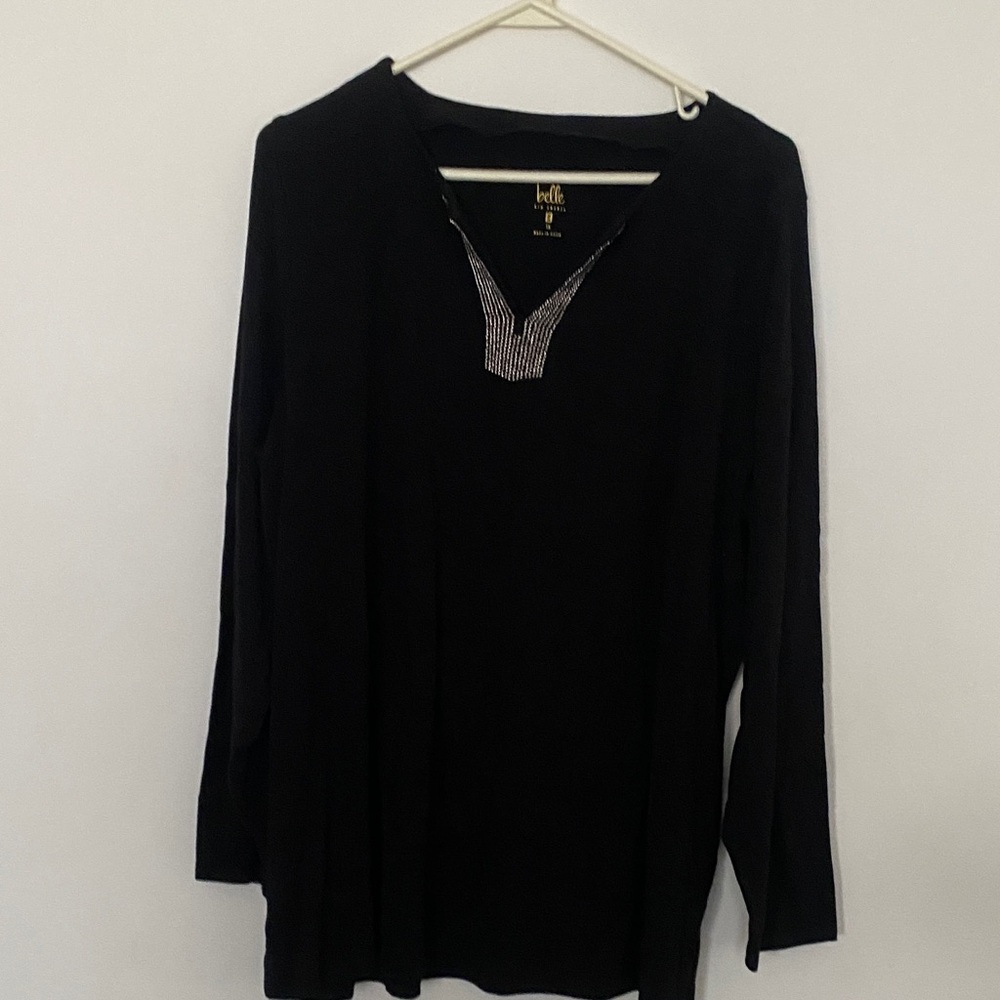 Belle by Kim Gravel Black Long Sleeve Top